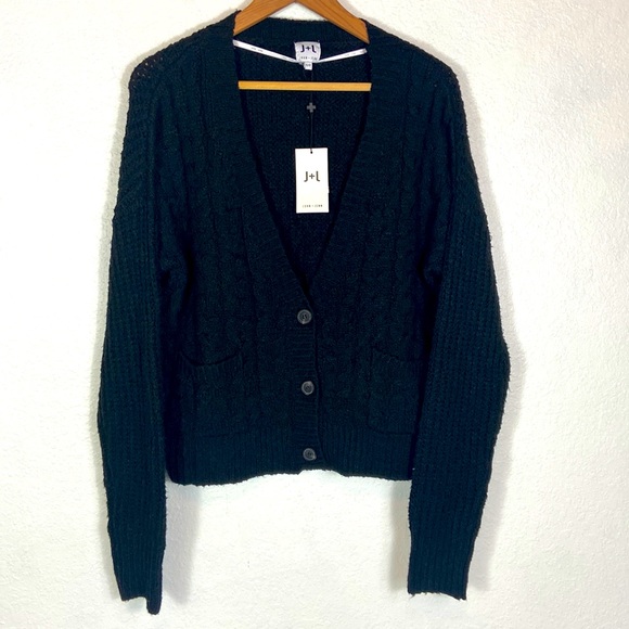 Anthropologie Sweaters - NWT Anthro John + Jenn Chunky distressed V-Neck Cableknit Cardigan Xsmall